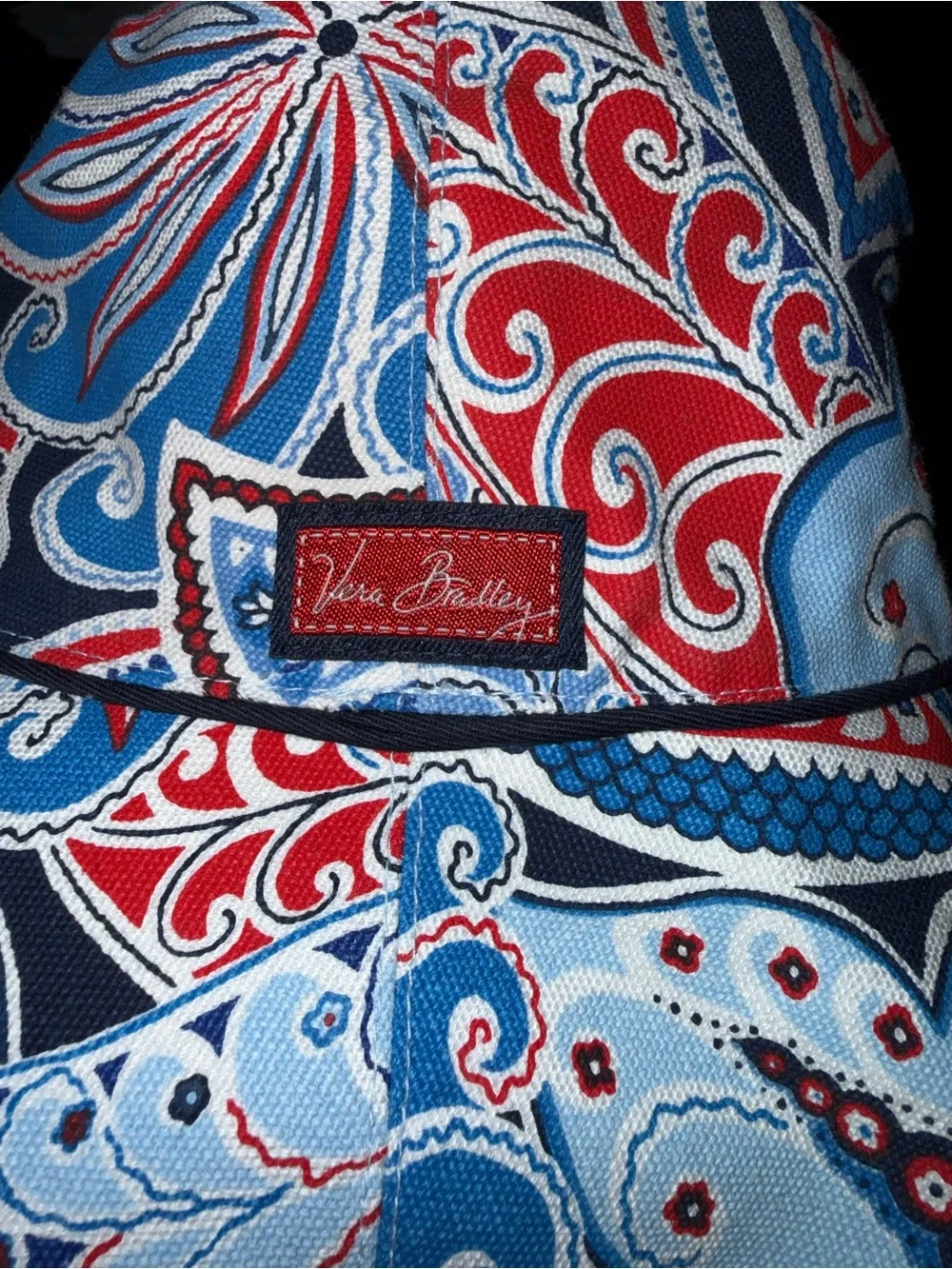 UEC Vera Bradley RED Seaside Beach Reversible Floral Print Cotton Bucket Hat